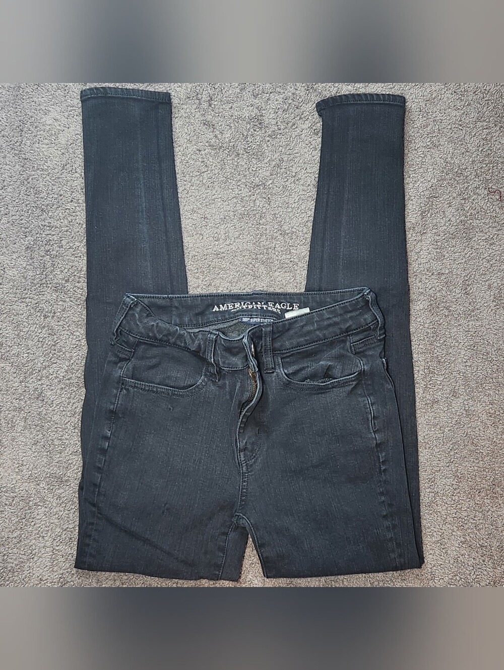 Black American Eagle Outfitters Mid Rise Jegging Super Skinny Jeans